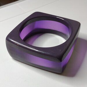 Very Awesome 8 Inch Vintage Purple Plastic Square Bangle